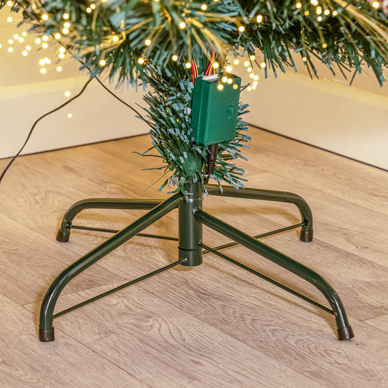 Green Fibre Optic Christmas Tree 3ft - 7ft with Berries, Cones and Warm White LED Stars - Image 14