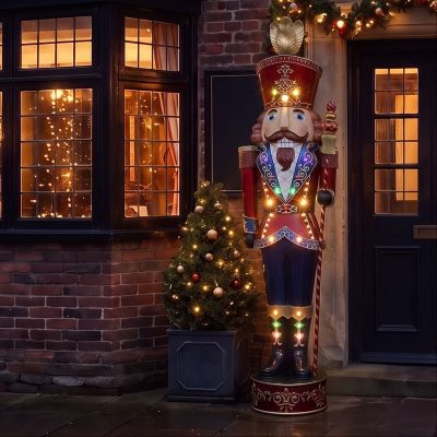7.5ft Traditional Christmas Giant Nutcracker Soldier with LED Lights