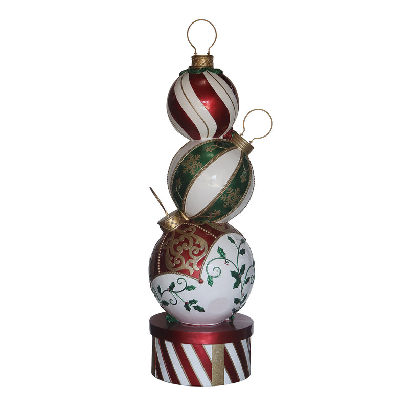 5ft Multi-Coloured Christmas Bauble Stack with Multicoloured LED Lights - Image 7
