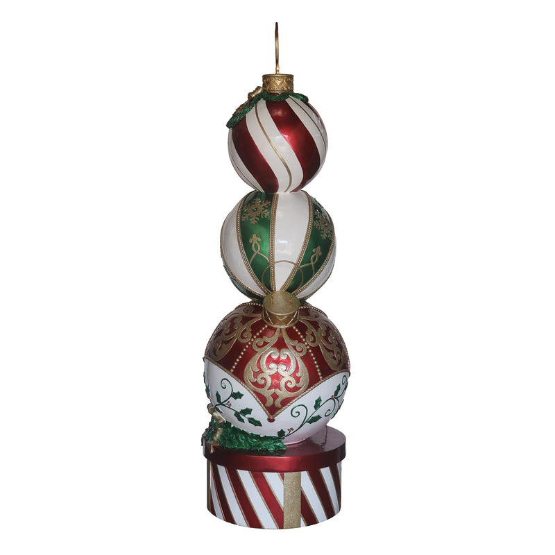 5ft Multi-Coloured Christmas Bauble Stack with Multicoloured LED Lights - Image 8