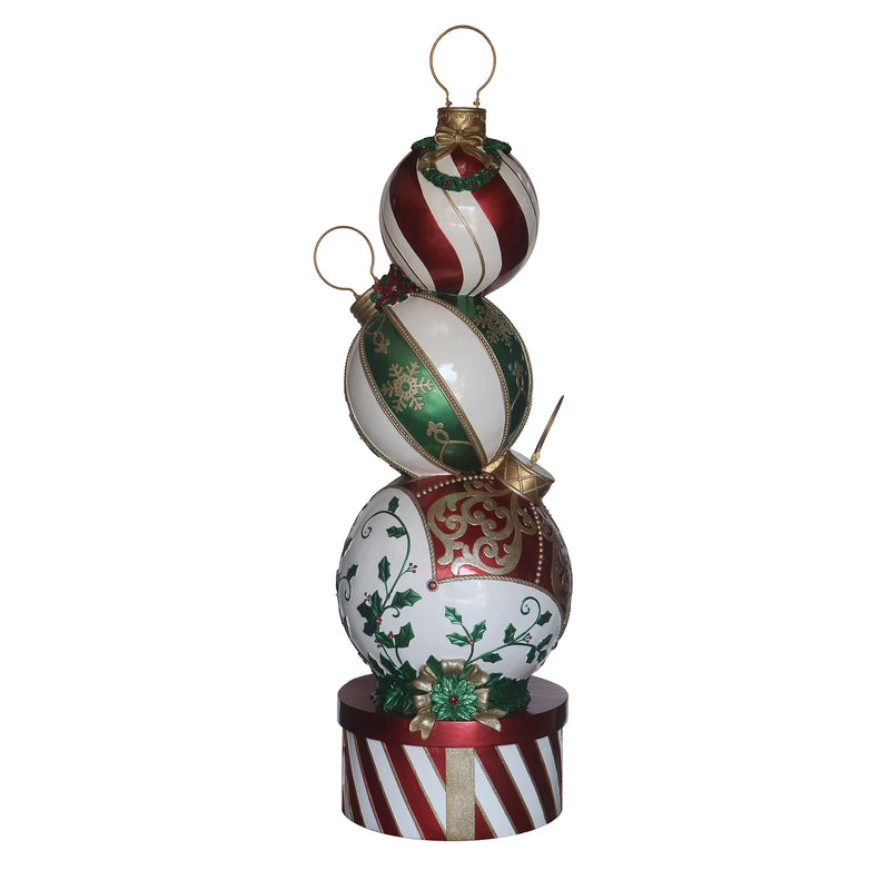 5ft Multi-Coloured Christmas Bauble Stack with Multicoloured LED Lights - Image 9