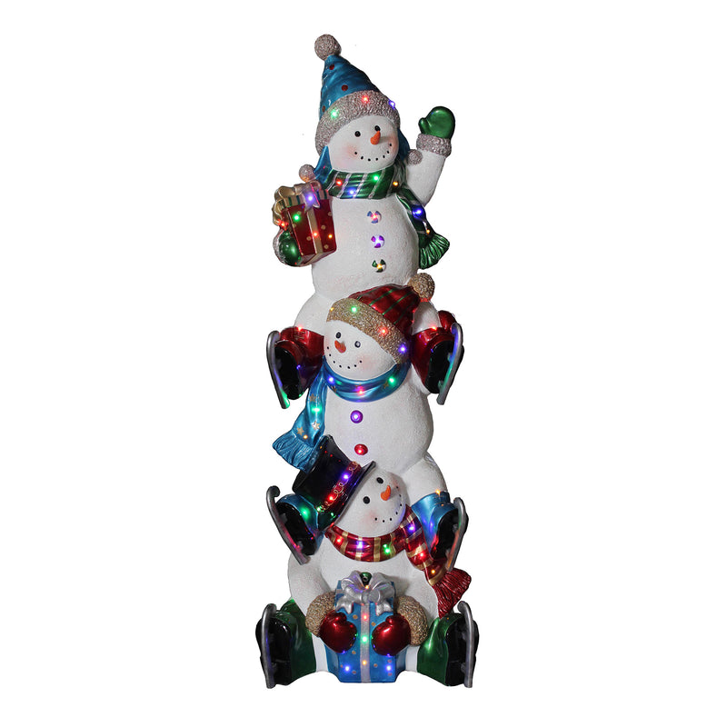 5ft Christmas Snowman Stack with Multicoloured LED Lights - Image 8
