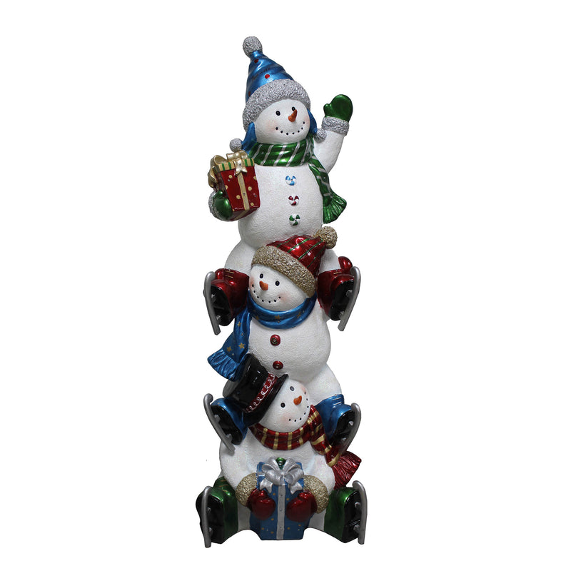 5ft Christmas Snowman Stack with Multicoloured LED Lights - Image 7