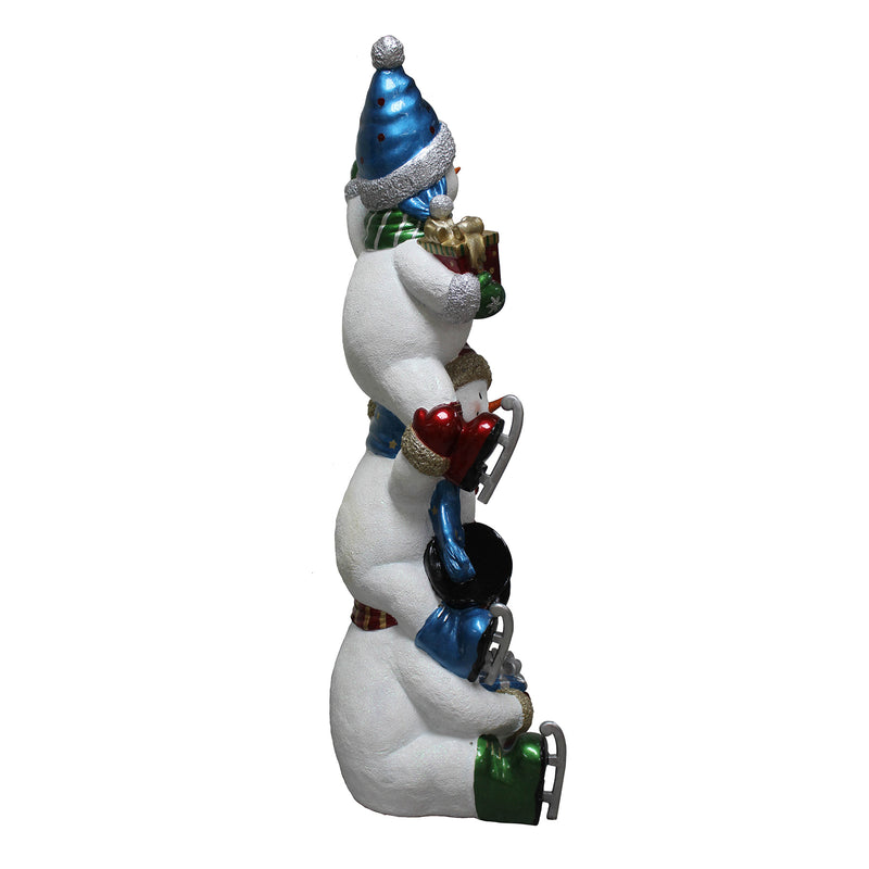 5ft Christmas Snowman Stack with Multicoloured LED Lights - Image 11