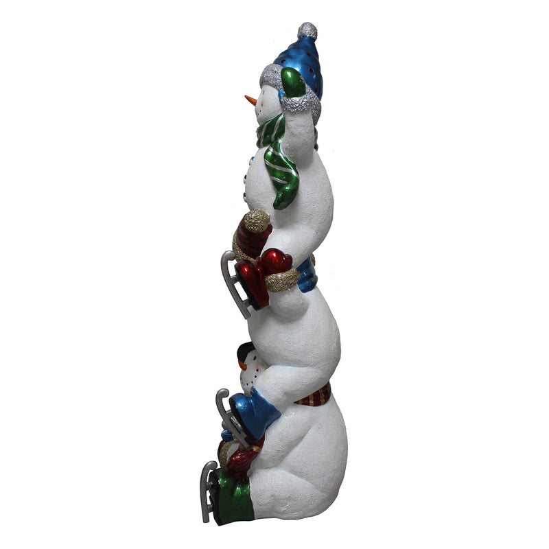 5ft Christmas Snowman Stack with Multicoloured LED Lights - Image 10