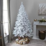 Hatfield Artificial White PVC Christmas Tree 6FT, 7FT