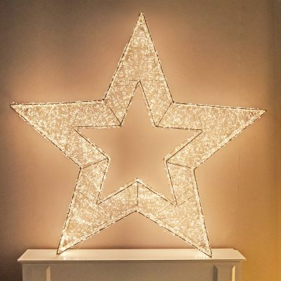 Pre-Lit Christmas Gold Light-Up Star 114cm with 15,000 Warm White LED Micro-lights