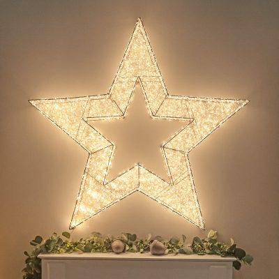 Pre-Lit Christmas Gold Light-Up Star 97cm with 10,000 Warm White LED Micro-lights