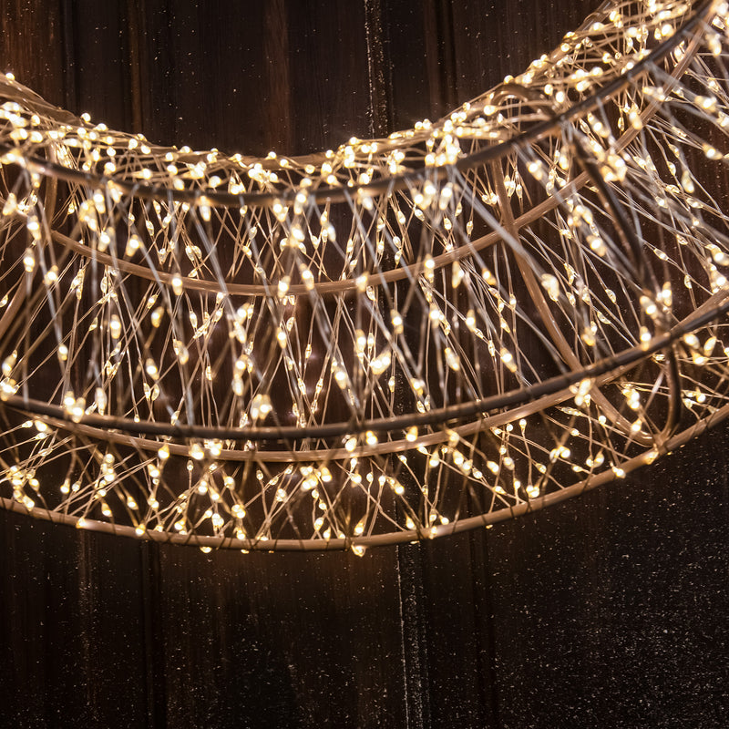 Pre-Lit Christmas Gold Light-Up Wreath 58cm with 3000 Warm White LED Micro-lights - Image 4