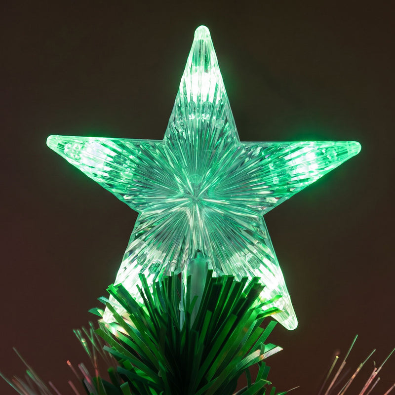 Green Fibre Optic Christmas Tree 2ft - 7ft Sparkle Bauble with Multi Coloured LED Lights - Image 12