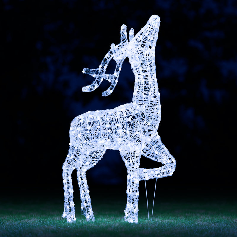 Christmas Reindeer Light - 1.4M Soft Acrylic Light Up Elegant Stag with 300 White LEDs - Image 3