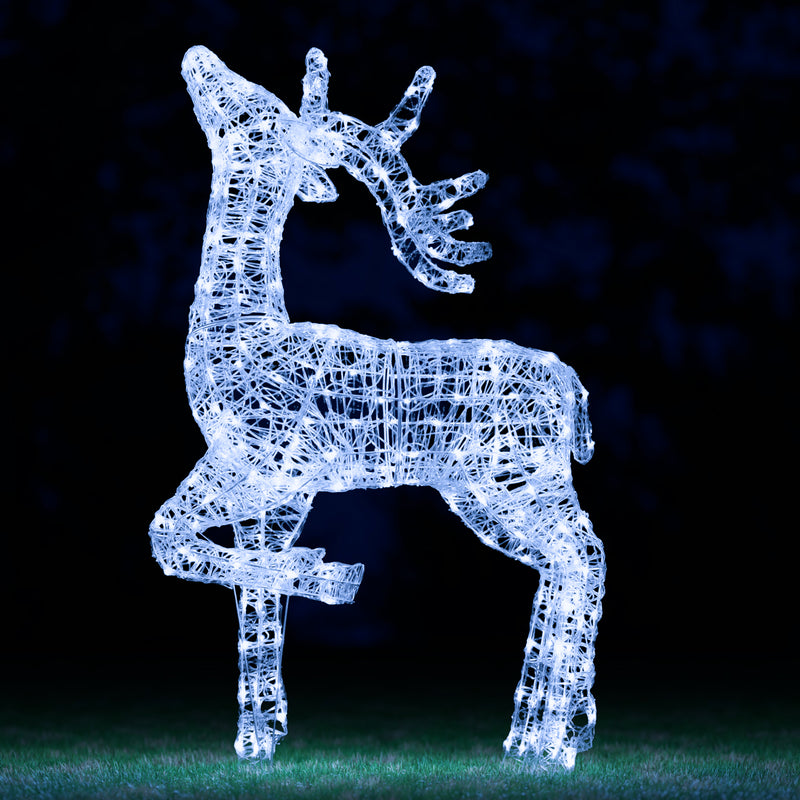 Christmas Reindeer Light - 1.4M Soft Acrylic Light Up Elegant Stag with 300 White LEDs - Image 2