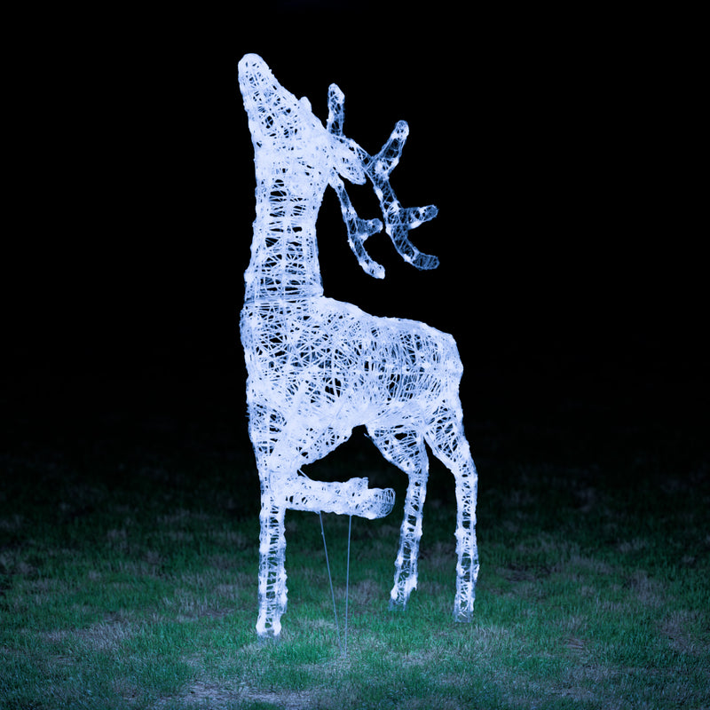 Christmas Reindeer Light - 1.4M Soft Acrylic Light Up Elegant Stag with 300 White LEDs - Image 4