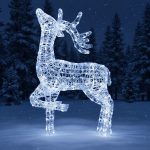 Christmas Reindeer Light - 1.4M Soft Acrylic Light Up Elegant Stag with 300 White LEDs