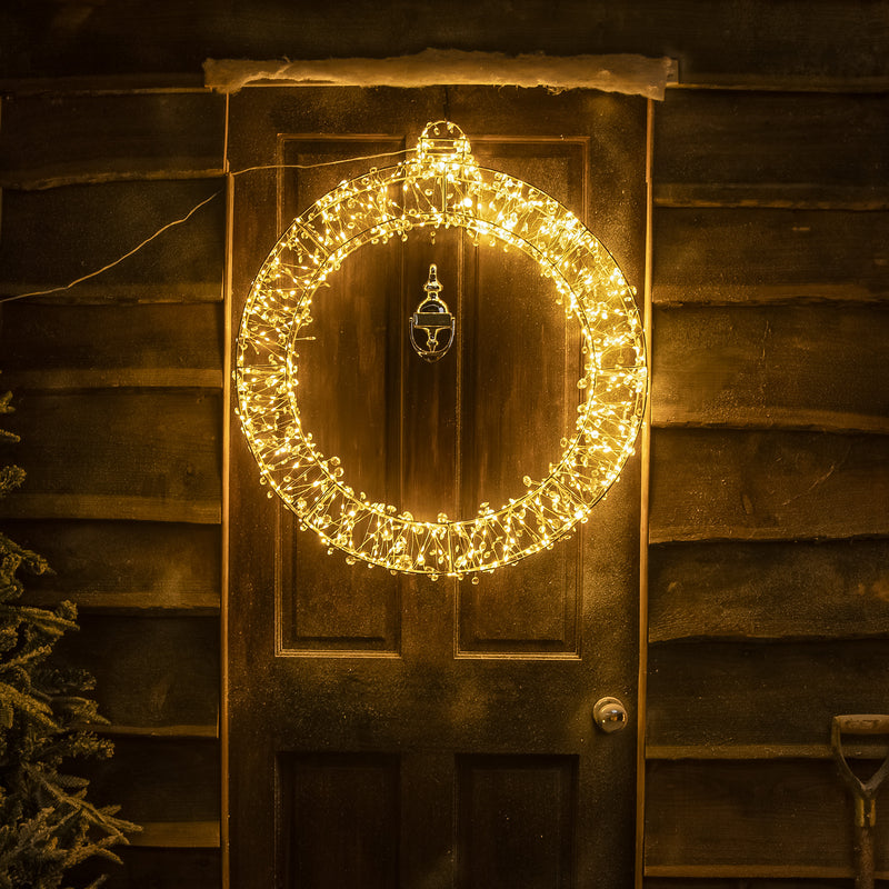 Pre-Lit Christmas Light-Up Silver Bauble 70cm with 500 Warm White LEDs - Image 2