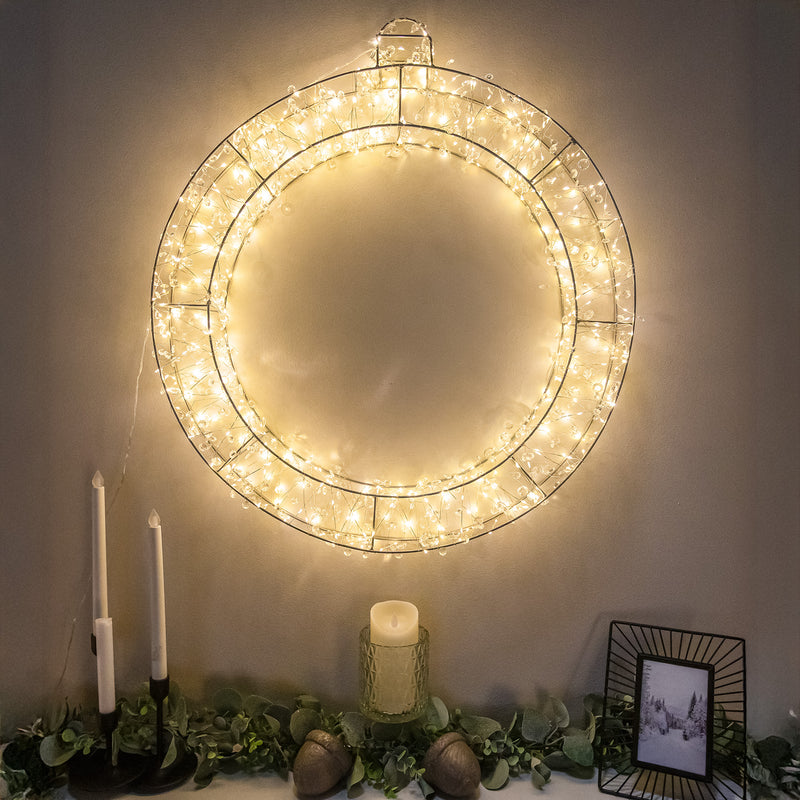 Pre-Lit Christmas Light-Up Silver Bauble 70cm with 500 Warm White LEDs - Image 5