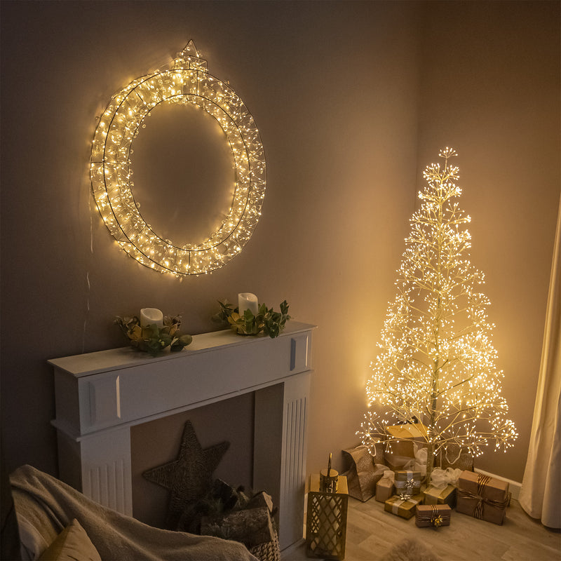 Pre-Lit Christmas Light-Up Silver Bauble 70cm with 500 Warm White LEDs - Image 7