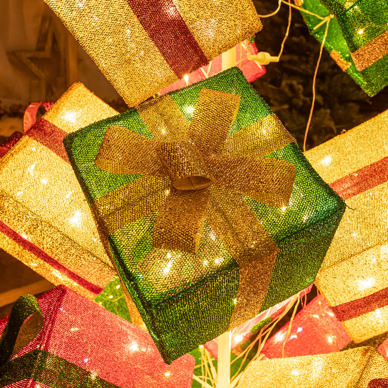 Pre-Lit Christmas Light-Up Stack of Presents 190cm with 544 White LEDs - Image 7