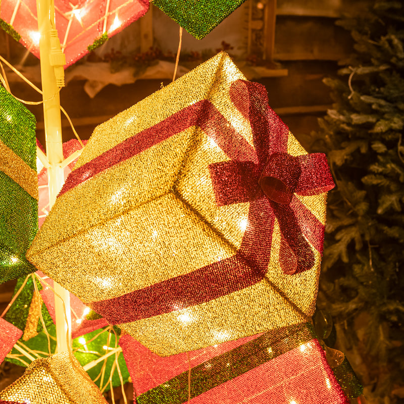 Pre-Lit Christmas Light-Up Stack of Presents 190cm with 544 White LEDs - Image 8