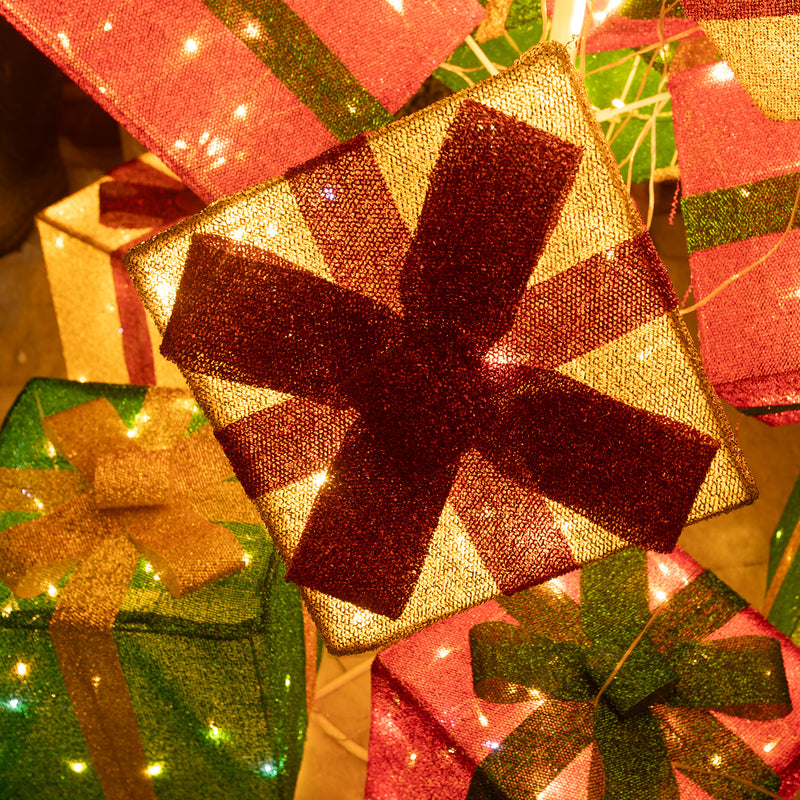 Pre-Lit Christmas Light-Up Stack of Presents 190cm with 544 White LEDs - Image 9