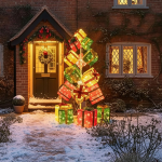 Pre-Lit Christmas Light-Up Stack of Presents 190cm with 544 White LEDs