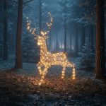 Extra Large Christmas Reindeer Light - 2M Brown Weave Light Up Grand Stag with 350 White LEDs