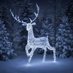Extra Large Christmas Reindeer Light - 2M Soft Acrylic Light Up Grand Stag with 350 White LEDs