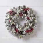 The Christmas Centre Crimson Frost 26in (66cm) Prelit Christmas Wreath with Warm White Battery Operated LED Lights