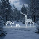Outdoor Light Up Acrylic Christmas Reindeer Grand Stag and Mother and Baby