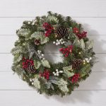 The Christmas Centre Pine Grove 26in (66cm) Prelit Christmas Wreath with Warm White Battery Operated LED Lights