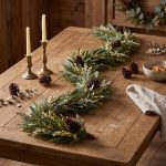 The Christmas Centre Winter Glow 9ft (270cm) Prelit Christmas Garland with Warm White Battery Operated LED Lights
