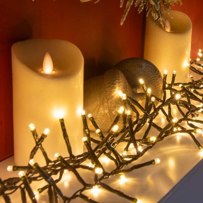 Warm White Ultra Bright LED Multi-Function Christmas Cluster Lights - 960 & 2000