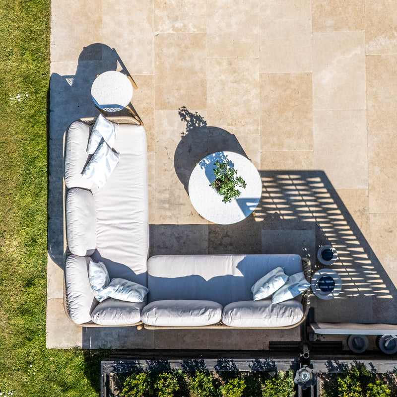 Bracken Outdoors Hampton Acacia Wood and Rope Square Corner Sofa Garden Furniture Set with Coffee Tables - Image 8