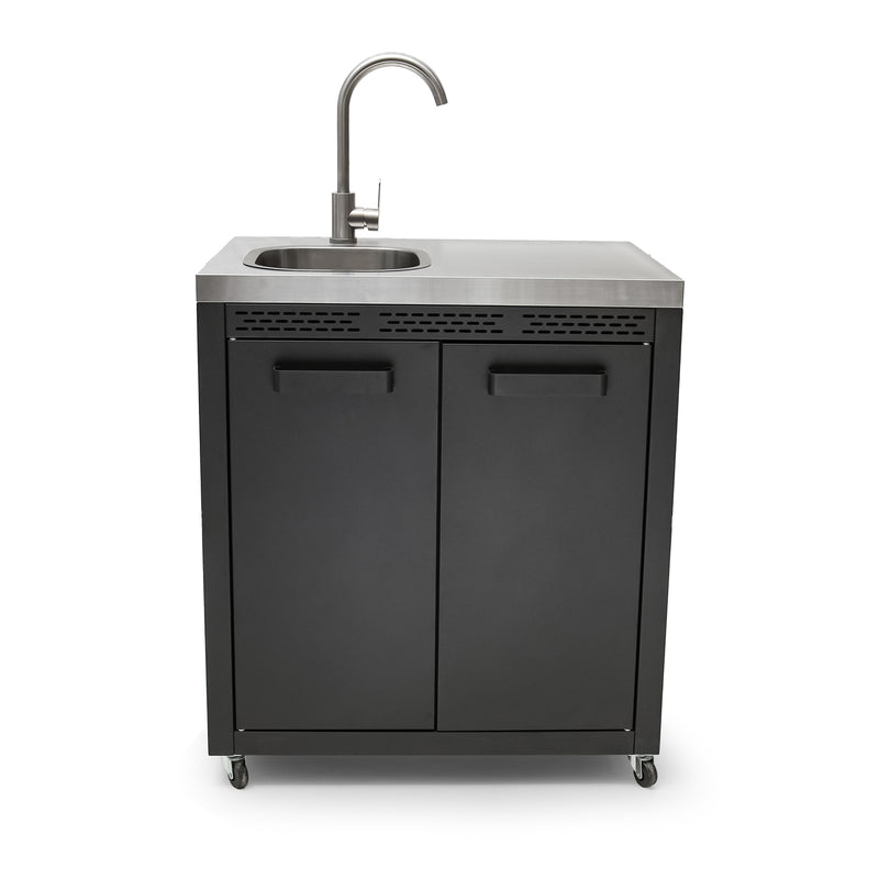 Draco Grills Titan Outdoor Kitchen Black Sink Cabinet with Stainless Steel Top - Image 3