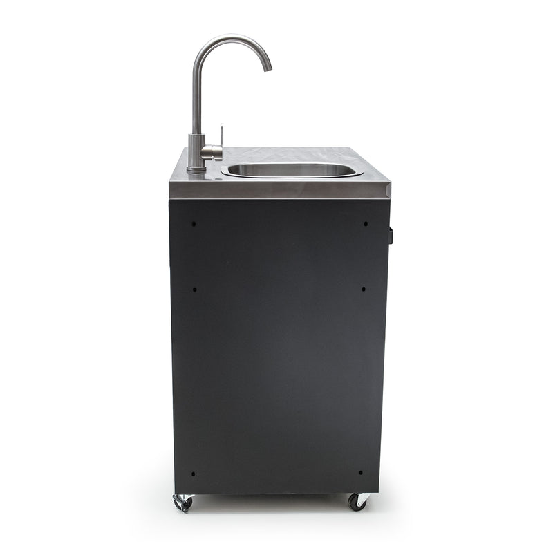 Draco Grills Titan Outdoor Kitchen Black Sink Cabinet with Stainless Steel Top - Image 4