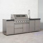 Draco Grills 6 Burner BBQ Modular Outdoor Kitchen with Gas Bottle Cabinet and Sink
