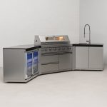 Draco Grills 6 Burner BBQ Modular Outdoor Kitchen with Double Fridge and Sink