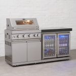 Draco Grills 4 Burner BBQ Modular Outdoor Kitchen with Double Fridge Unit