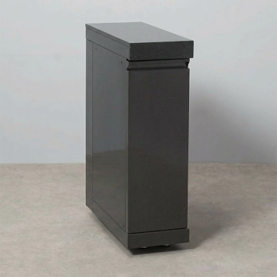 Draco Grills Outdoor Kitchen Black Stainless Steel Slimline Pull Out Drawer Cabinet with Granite Top
