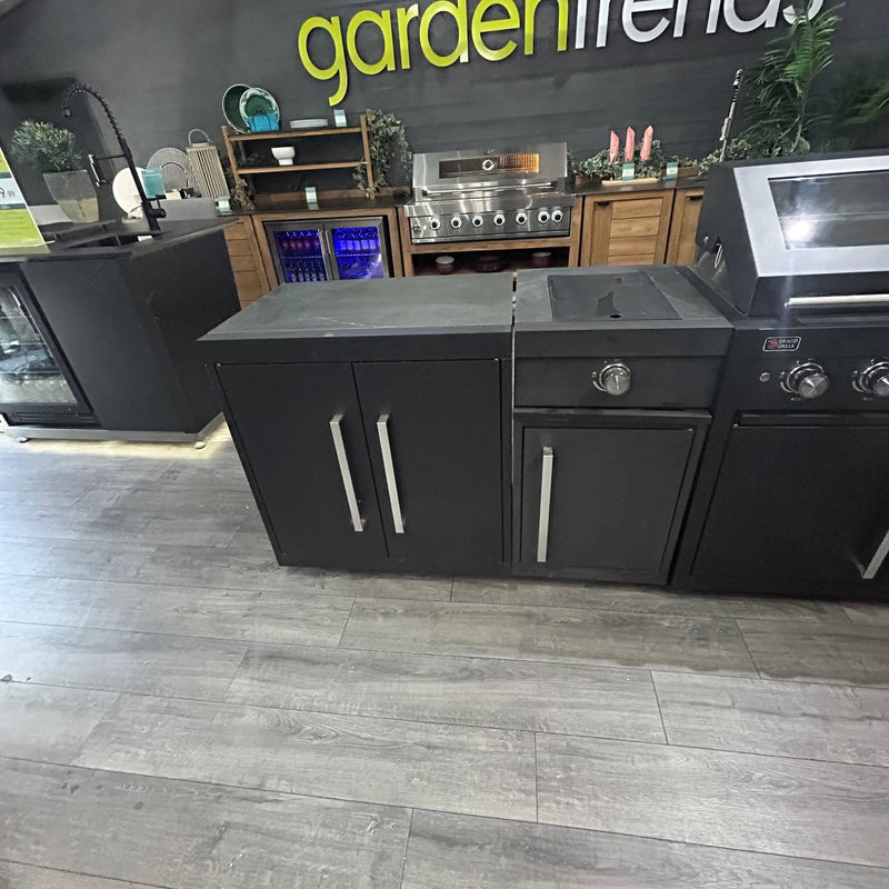 Ex Display Draco Grills Fusion 6 Burner Black Outdoor Kitchen with Side Burner and Fridge - Image 5