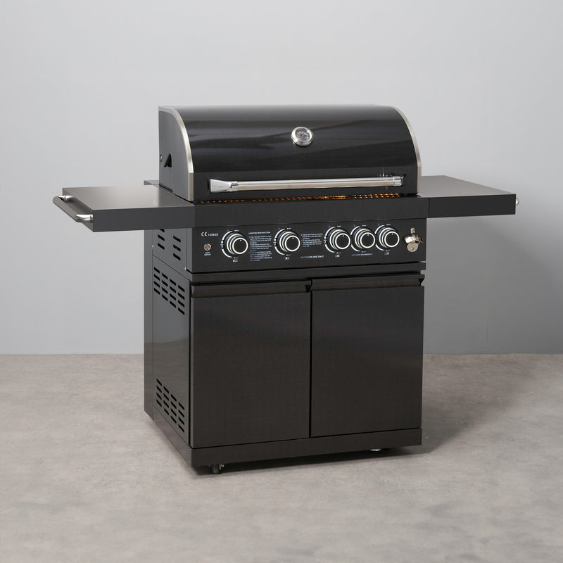 Draco Grills Outdoor Kitchen 4 Burner Black Stainless Steel Gas Barbecue - Image 12