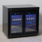 Draco Grills Outdoor Black Stainless Steel Double Fridge Cabinet with Granite Top 120L
