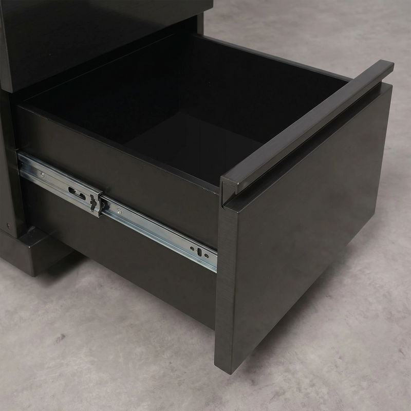 Draco Grills Outdoor Kitchen Black Stainless Steel Triple Drawer Cabinet with Granite Top - Image 4