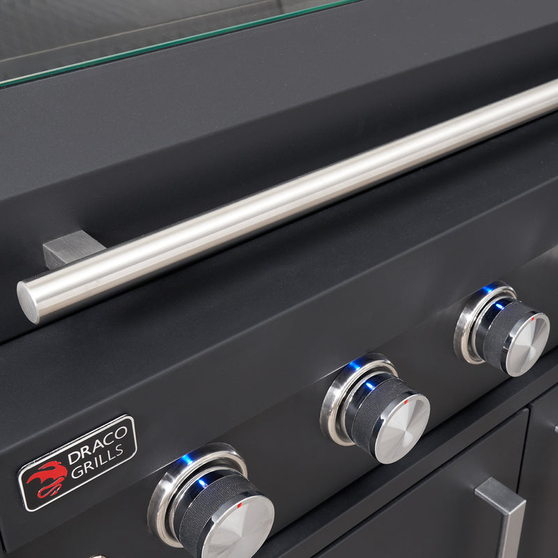 Draco Grills Fusion 6 Burner Black Outdoor Kitchen with Modular Side Burner and Sink - Image 8