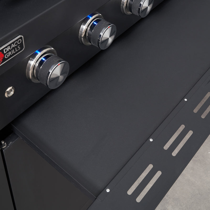 Draco Grills Fusion 6 Burner Black Outdoor Kitchen with Modular Sink - Image 8