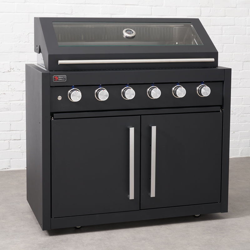 Draco Grills Fusion 6 Burner Black Outdoor Kitchen with Modular Sink - Image 3