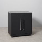 Draco Grills Fusion Outdoor Kitchen Black Double Door Cabinet with Sintered Stone Top