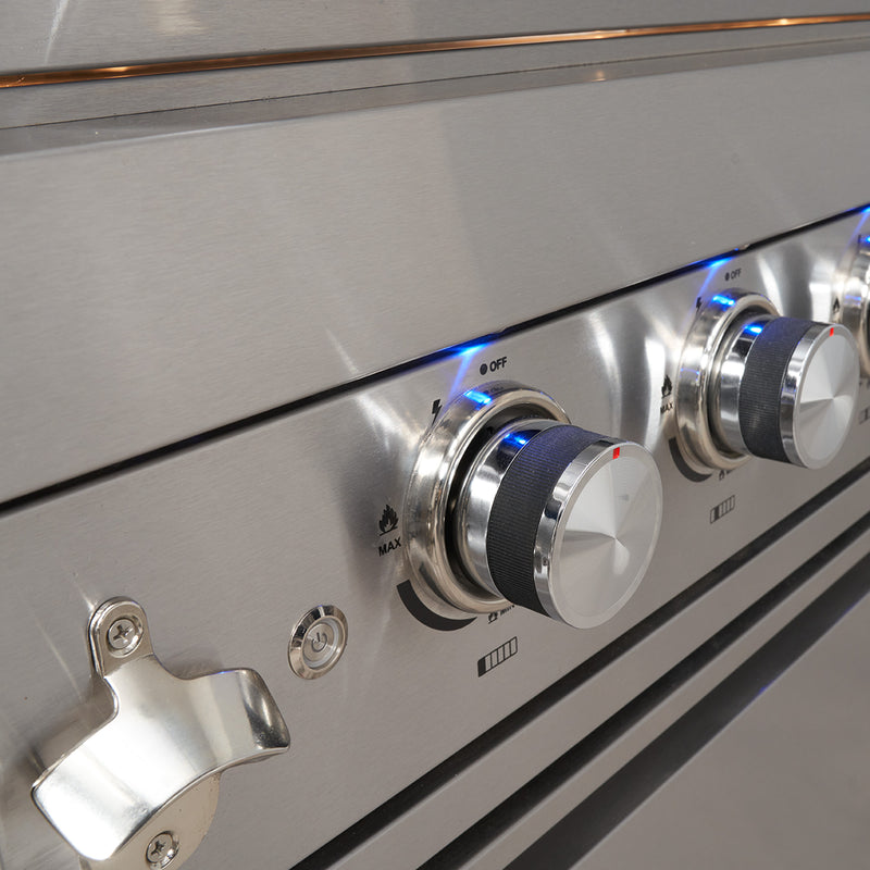 Draco Grills 6 Burner BBQ Modular Outdoor Kitchen with Double Fridge - Image 2