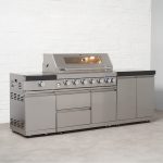 Draco Grills 6 Burner BBQ Modular Outdoor Kitchen with Sear Station and Double Door Cabinet