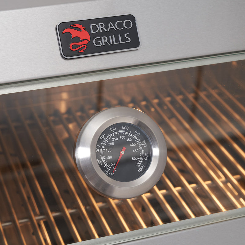 Draco Grills Teak 4 Burner Outdoor Kitchen with Modular Sink and Single Fridge - Image 3